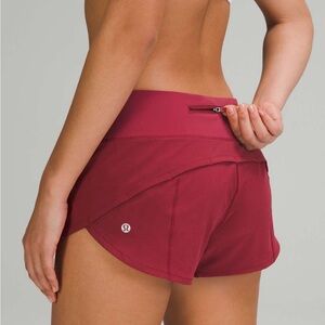Lululemon Speed Up Low Rise Lined Shorts in Mulled Wine Women’s Size 8
